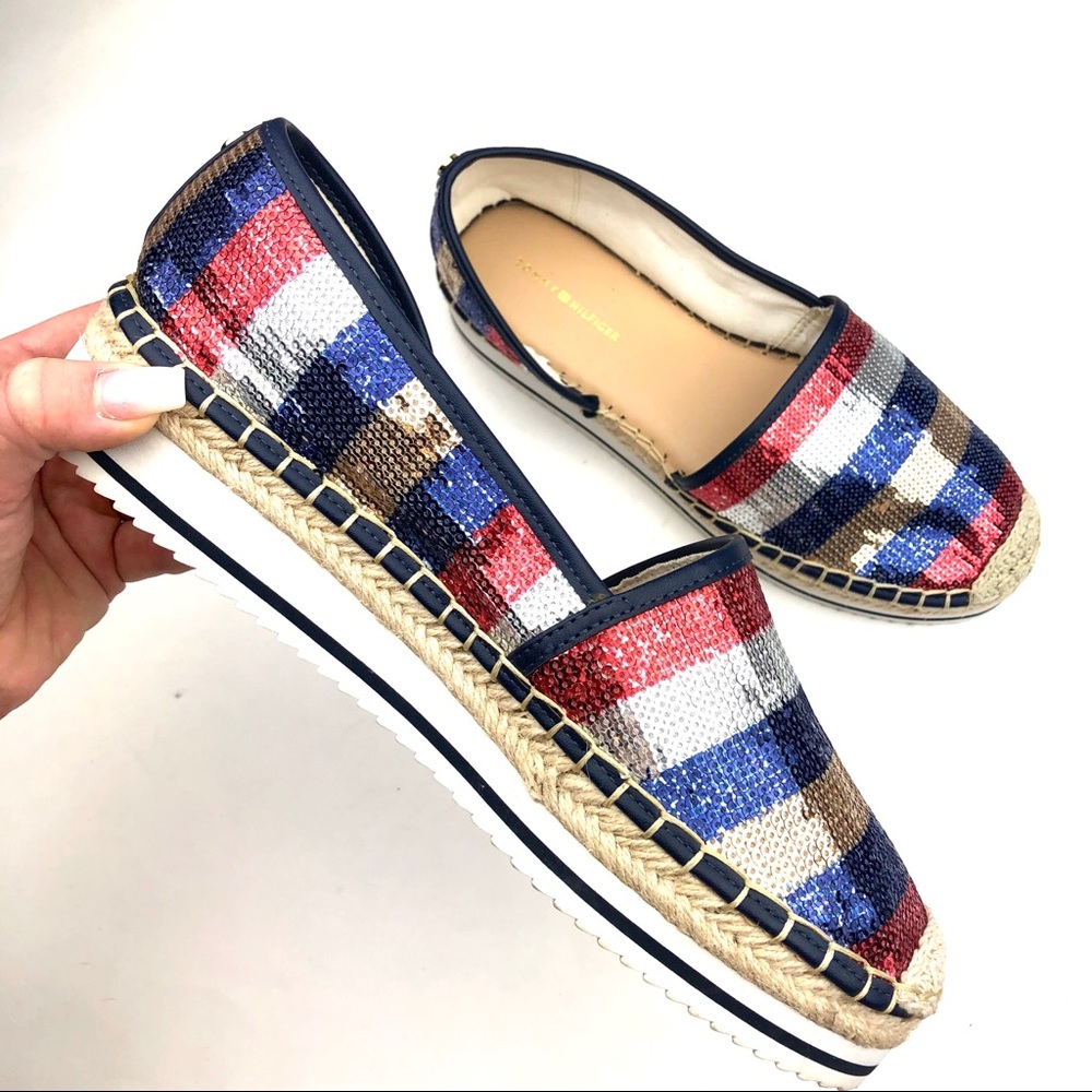 TOMMY HILFIGER Sequin Red White And Blue Platform
